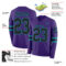 LongSleeve0675-1 Custom Purple Black-Teal Long Sleeve Authentic Football Jersey