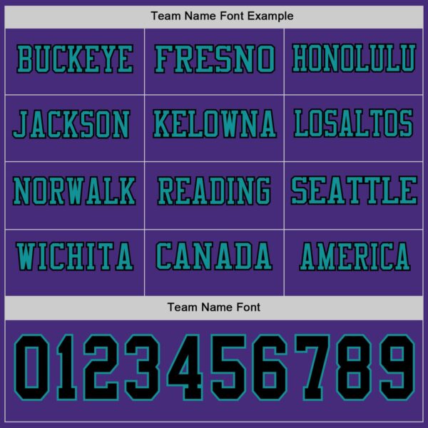 Custom Purple Black-Teal Long Sleeve Authentic Football Jersey