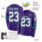 LongSleeve0676-1 Custom Purple White Black-Teal Long Sleeve Authentic Football Jersey