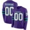 LongSleeve0676 Custom Purple White Black-Teal Long Sleeve Authentic Football Jersey