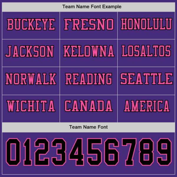 Custom Purple Black-Pink Long Sleeve Authentic Football Jersey