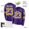 LongSleeve0680-1 Custom Purple Old Gold-White Long Sleeve Authentic Football Jersey