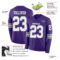 LongSleeve0683-1 Custom Purple White-Gray Long Sleeve Authentic Football Jersey