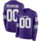 LongSleeve0683 Custom Purple White-Gray Long Sleeve Authentic Football Jersey