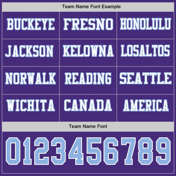 Custom Purple Light Blue-White Long Sleeve Authentic Football Jersey