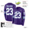 LongSleeve0686-1 Custom Purple White-Light Blue Long Sleeve Authentic Football Jersey