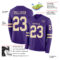 LongSleeve0687-1 Custom Purple Cream Long Sleeve Authentic Football Jersey
