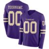 LongSleeve0687 Custom Purple Cream Long Sleeve Authentic Football Jersey