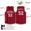 Custom Maroon White V-Neck Basketball Jersey