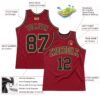Custom Maroon Black-Old Gold Authentic Throwback Basketball Jersey