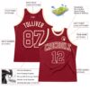 Custom Maroon Maroon-Cream Authentic Throwback Basketball Jersey