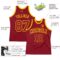 Custom Maroon Maroon-Gold Authentic Throwback Basketball Jersey
