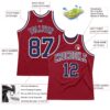 Custom Maroon Navy-White Authentic Throwback Basketball Jersey