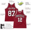 Custom Maroon White-Black Authentic Throwback Basketball Jersey