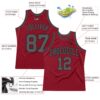 Custom Maroon Steel Gray-Black Authentic Throwback Basketball Jersey