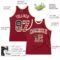 Custom Maroon Vintage USA Flag-Cream Authentic Throwback Basketball Jersey