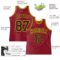 Custom Maroon White Pinstripe Black-Gold Authentic Basketball Jersey