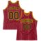 Custom Maroon White Pinstripe Black-Gold Authentic Basketball Jersey