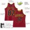 Custom Maroon White Pinstripe Navy-Gold Authentic Basketball Jersey