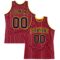 Custom Maroon White Pinstripe Navy-Gold Authentic Basketball Jersey