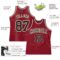 Custom Maroon White Pinstripe Black-Cream Authentic Basketball Jersey