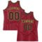 Custom Maroon White Pinstripe Black-Old Gold Authentic Basketball Jersey