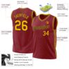 Custom Maroon Gold-Black Authentic Throwback Basketball Jersey