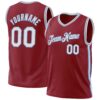 Custom Maroon White-Light Blue Authentic Throwback Basketball Jersey