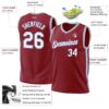 Custom Maroon White-Light Blue Authentic Throwback Basketball Jersey