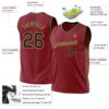 Custom Maroon Black-Old Gold Authentic Throwback Basketball Jersey
