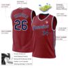 Custom Maroon Navy-White Authentic Throwback Basketball Jersey