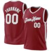 Custom Maroon White-Gray Authentic Throwback Basketball Jersey