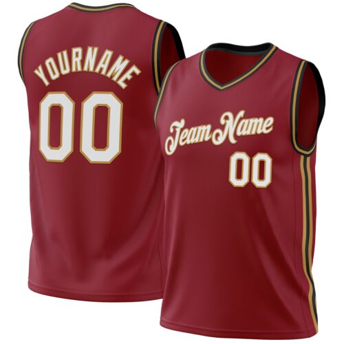 Maroon0148 Custom Maroon Old Gold-Black Authentic Throwback Basketball Jersey