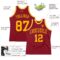 Custom Maroon Gold-White Authentic Throwback Basketball Jersey