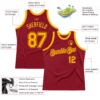 Custom Maroon Gold Authentic Throwback Basketball Jersey
