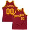 Custom Maroon Gold Authentic Throwback Basketball Jersey