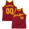 Custom Maroon Gold Authentic Throwback Basketball Jersey