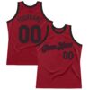 Custom Maroon Black Authentic Throwback Basketball Jersey