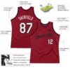 Custom Maroon White-Black Authentic Throwback Basketball Jersey