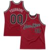 Custom Maroon Black-Gray Authentic Throwback Basketball Jersey