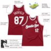 Custom Maroon White-Gray Authentic Throwback Basketball Jersey