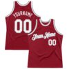 Custom Maroon White-Gray Authentic Throwback Basketball Jersey