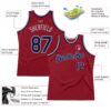 Custom Maroon Navy-Gray Authentic Throwback Basketball Jersey