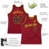 Custom Maroon Navy-Gold Authentic Throwback Basketball Jersey