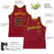 Custom Maroon Navy-Gold Authentic Throwback Basketball Jersey