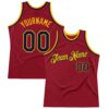 Custom Maroon Navy-Gold Authentic Throwback Basketball Jersey