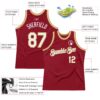 Custom Maroon White-Old Gold Authentic Throwback Basketball Jersey