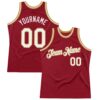 Custom Maroon White-Old Gold Authentic Throwback Basketball Jersey