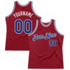 Custom Maroon Royal-White Authentic Throwback Basketball Jersey