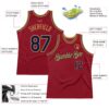 Custom Maroon Navy-Old Gold Authentic Throwback Basketball Jersey
